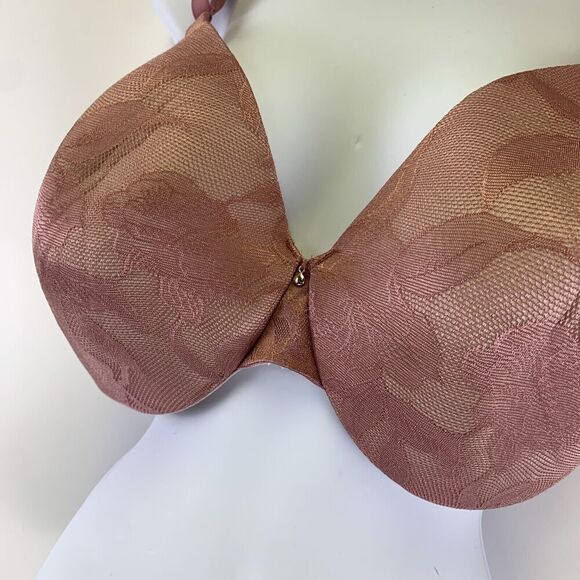 Cacique Invisible Lace Backsmoother Lightly Lined Balconette Bra Pink Size 40 DD - Picture 2 of 12